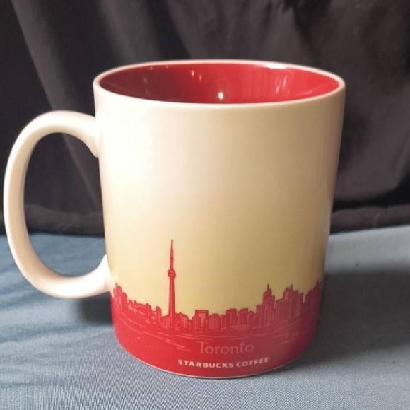 Starbucks Toronto Mug - Red and Cream CN Tower Design 2012 Limited Edition - Picture 3 of 7